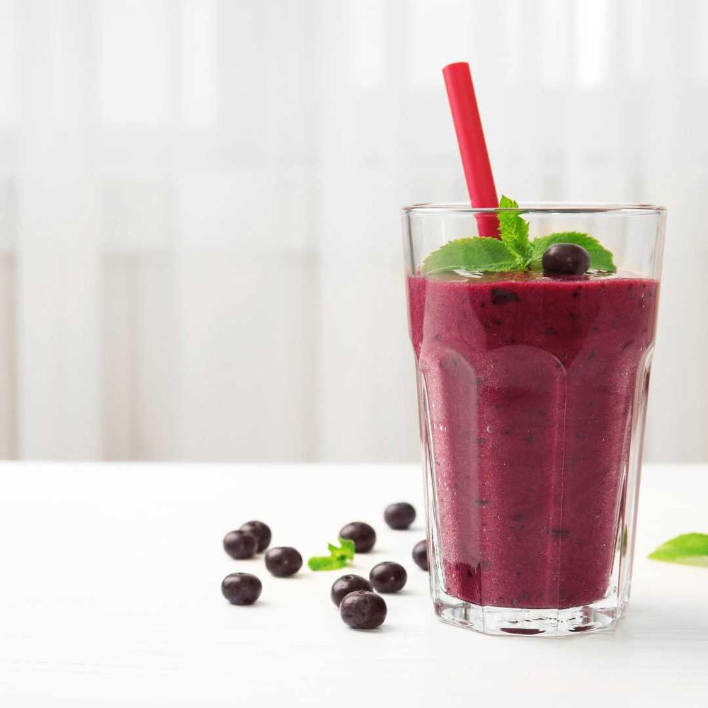 Acai superfood smoothie with kale and chia seeds