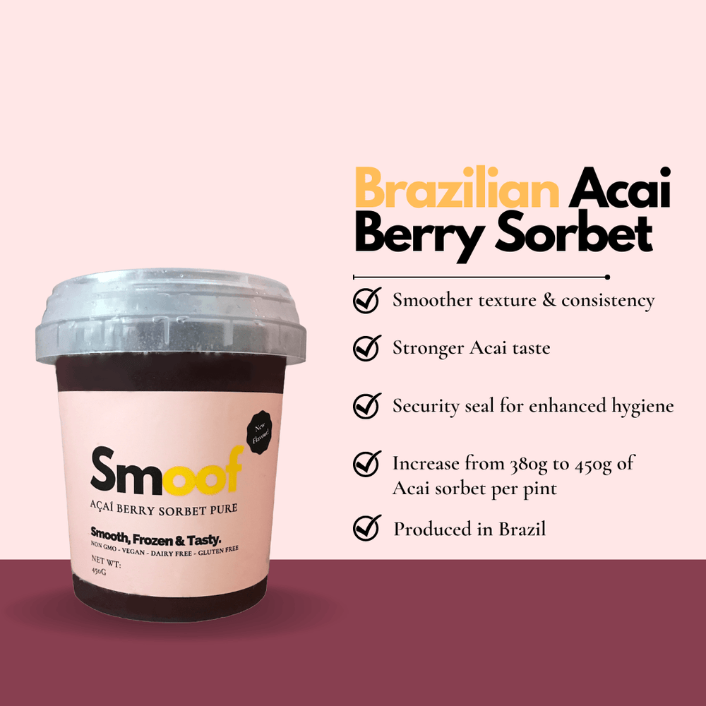 
                  
                    Load image into Gallery viewer, Brazilian Acai Berry Sorbet Pure (Bundle of 3) - Smoof | Acai Sorbet | Acai Pulp | Acai Popsicles
                  
                
