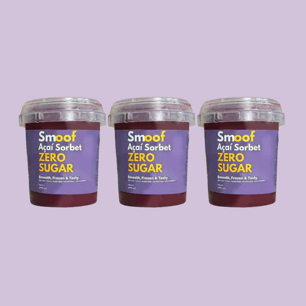 Brazilian Acai Berry Sorbet ZERO SUGAR ADDED (Bundle of 3, 6, 12) - Smoof | Acai Singapore