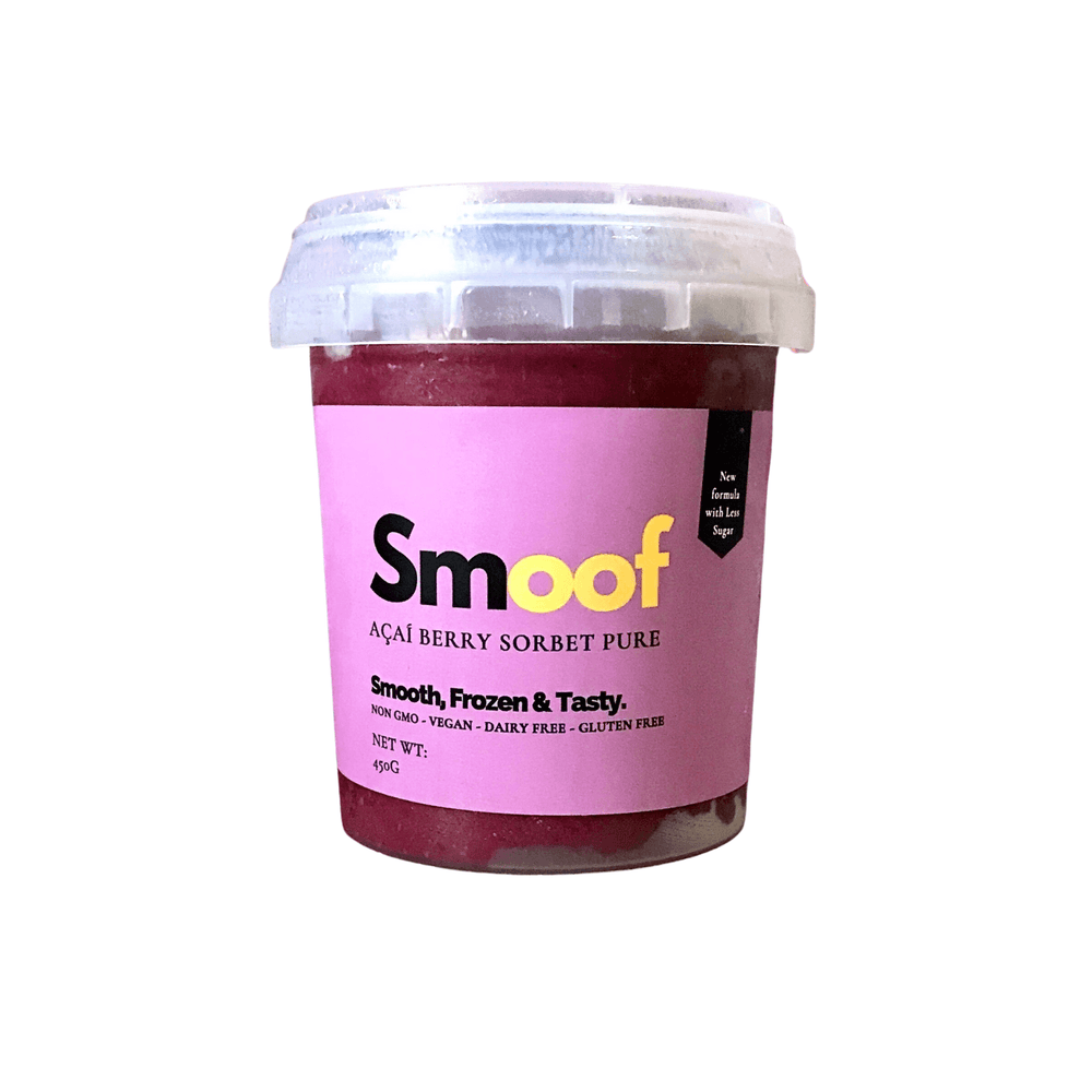 Brazilian Acai Berry Sorbet Pure (500ml/450g) - Smoof | Acai Sorbet | Acai Pulp | Acai Popsicles