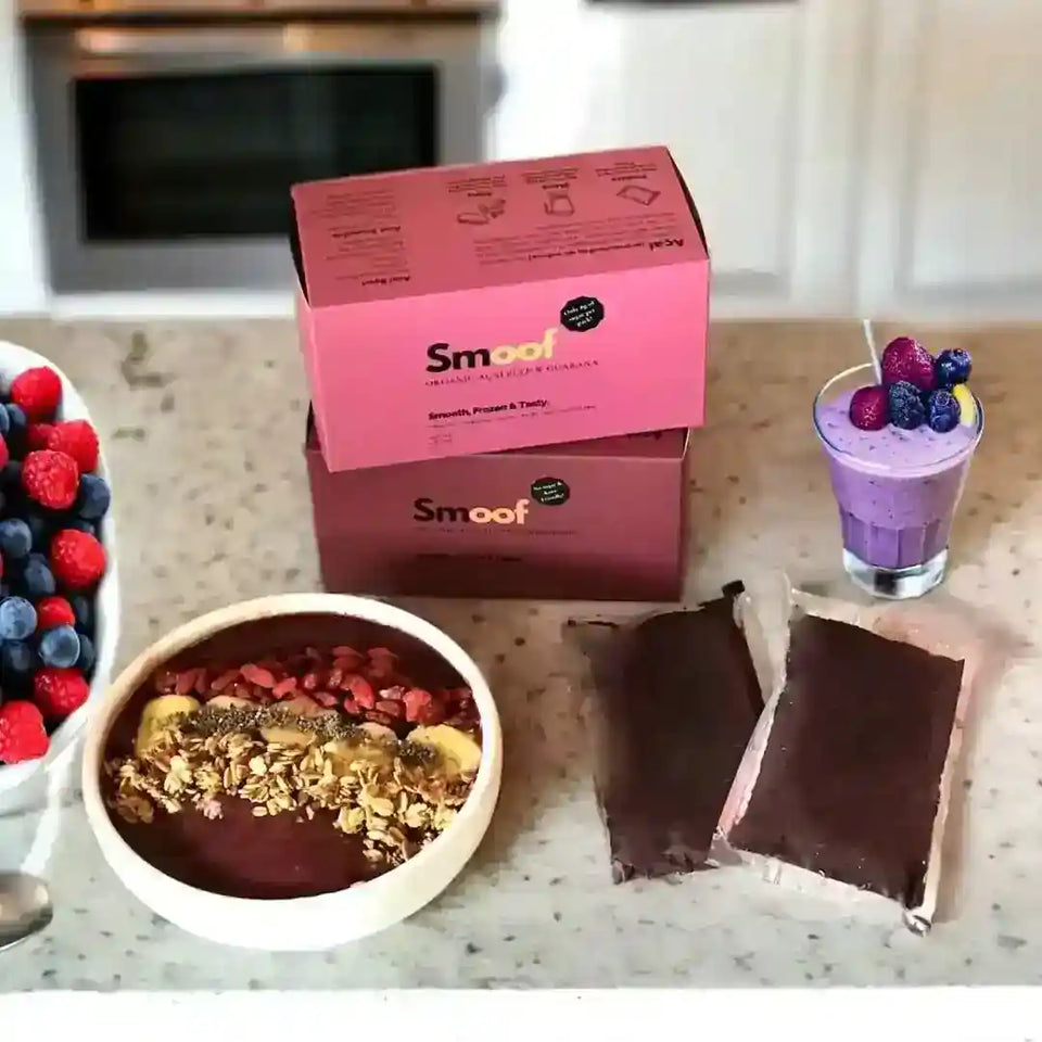 Organic Acai Pulp Pure & Unsweetened Pasteurised (10/30/60 x 100g) - Smoof | Acai Singapore