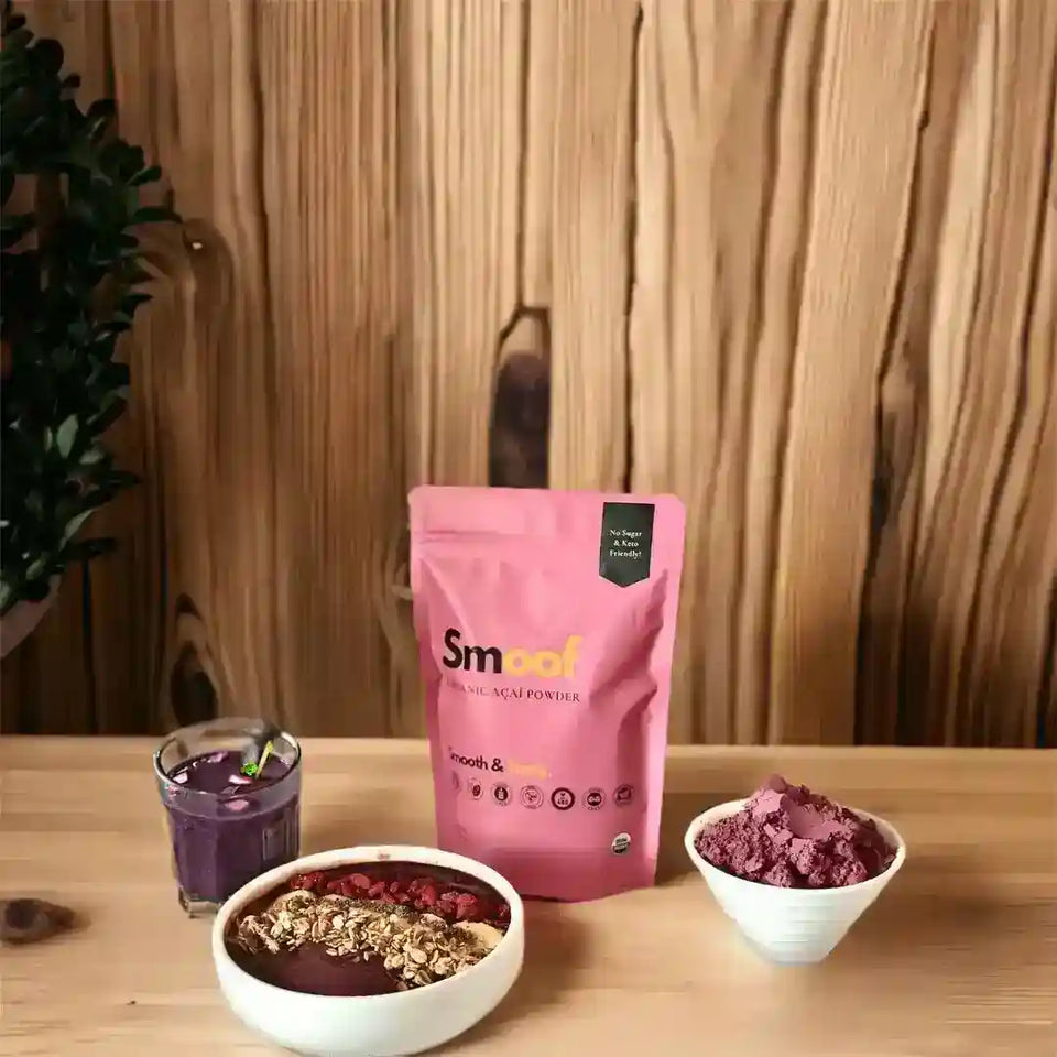[CLEARANCE SALE 31 MAY 2025 EXPIRY] Organic Acai Berry Powder (8oz/227g) - Smoof | Acai Singapore