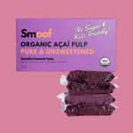 Organic Acai Pulp Pure & Unsweetened (4 x 100g) - Smoof | Acai Singapore