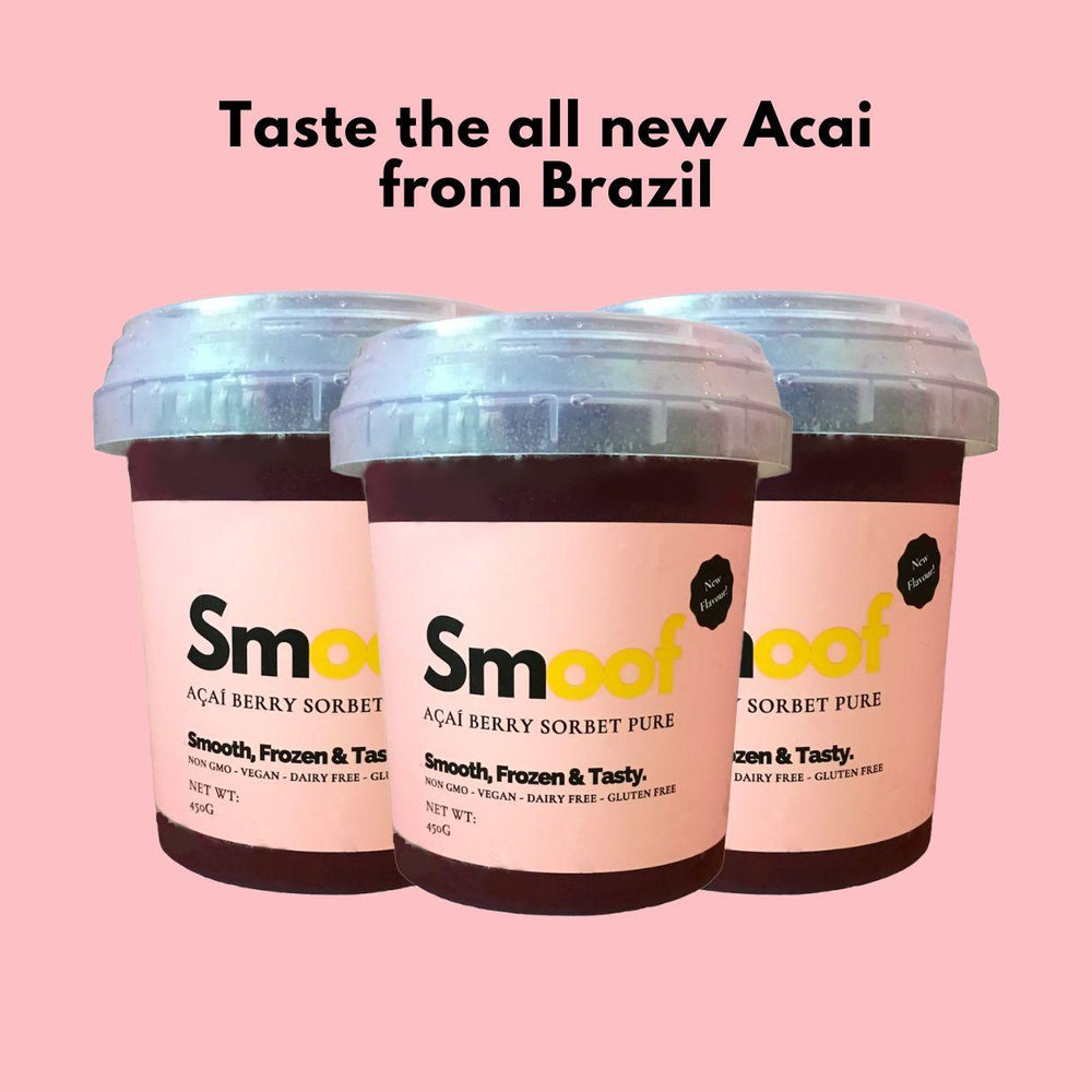 
                  
                    Load image into Gallery viewer, Brazilian Acai Berry Sorbet with Pure (Bundle of 3) - Smoof | Acai Sorbet | Acai Pulp | Acai Popsicles
                  
                