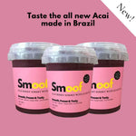 Brazilian Acai Berry Sorbet Guarana (Bundle of 3) - Smoof | Acai Sorbet | Acai Pulp | Acai Popsicles